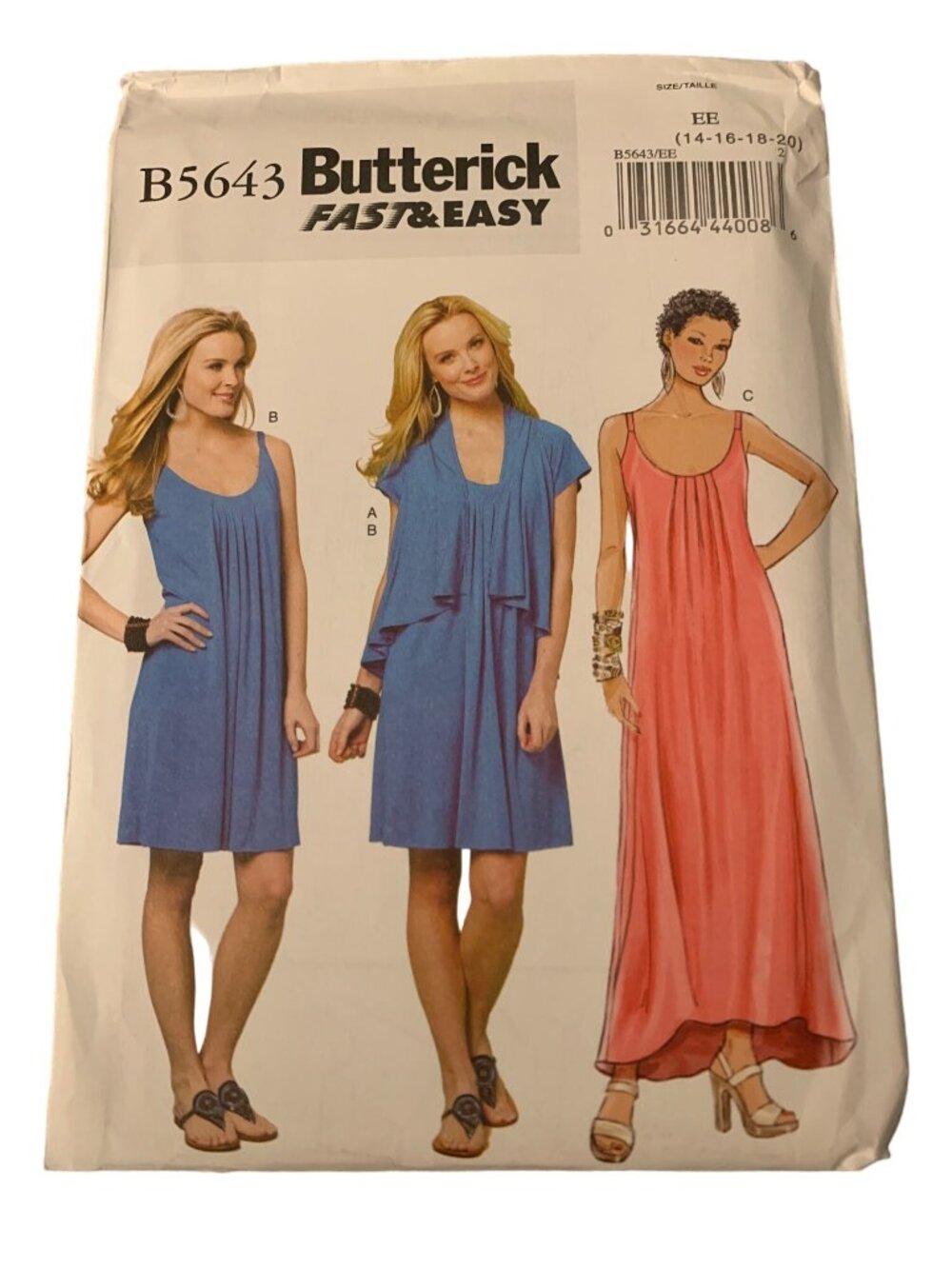Butterick B5643 Sewing Pattern Misses Jacket Dress Size 14-16-18-20 Uncut